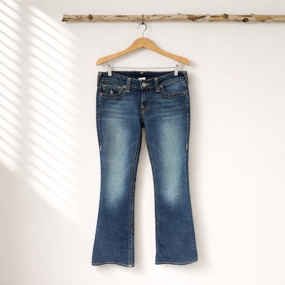 True Religion Denim - True Religion Becky Big T Bootcut Jeans Dark Wash Low Rise Size 32 EUC